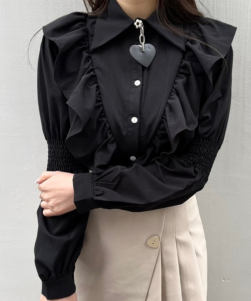 Crea titty&Co. PETIT（クレアティティーアンドコープチ）の「【Crea titty&Co.PETIT】ギャザースリーブブラウス（シャツ/ブラウス・レディース・ホワイト/ブラック・FREE）」の19枚目の写真