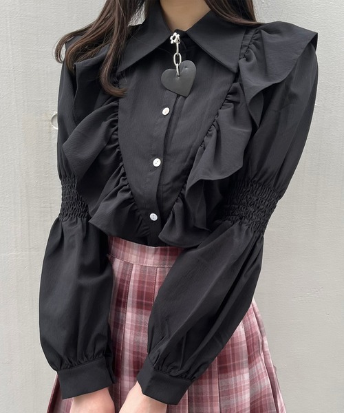 Crea titty&Co. PETIT（クレアティティーアンドコープチ）の「【Crea titty&Co.PETIT】ギャザースリーブブラウス（シャツ/ブラウス・レディース・ホワイト/ブラック・FREE）」の18枚目の写真