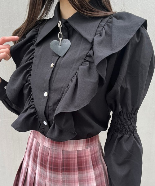 Crea titty&Co. PETIT（クレアティティーアンドコープチ）の「【Crea titty&Co.PETIT】ギャザースリーブブラウス（シャツ/ブラウス・レディース・ホワイト/ブラック・FREE）」の15枚目の写真
