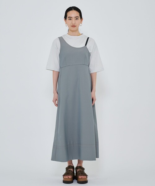 CITY TOKYO（シティトウキョウ）の「カラーステッチキャミワンピ（ワンピース・レディース・ベージュ/グレー・FREE）」の9枚目の写真