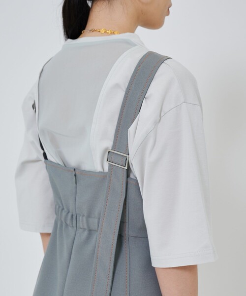 CITY TOKYO（シティトウキョウ）の「カラーステッチキャミワンピ（ワンピース・レディース・ベージュ/グレー・FREE）」の14枚目の写真