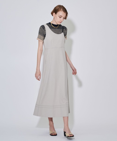 CITY TOKYO（シティトウキョウ）の「カラーステッチキャミワンピ（ワンピース・レディース・ベージュ/グレー・FREE）」の17枚目の写真
