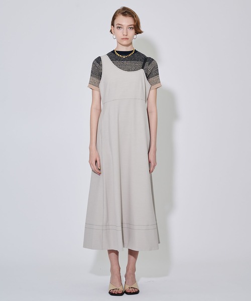 CITY TOKYO（シティトウキョウ）の「カラーステッチキャミワンピ（ワンピース・レディース・ベージュ/グレー・FREE）」の19枚目の写真