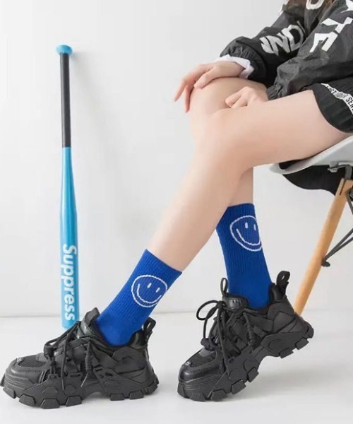 .KOM（ドットコム）の「『.KOM/ドットケーオーエム』デザインプリントブルーソックス【Y】【CN】（ソックス/靴下・メンズ・A/B/C/D/E・FREE）」の4枚目の写真