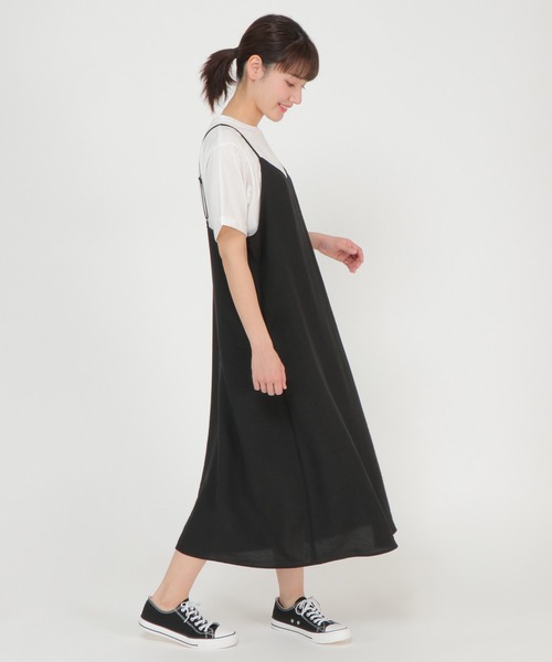 ikka（イッカ）の「【Sサイズ WEB限定】カットブラウスキャミワンピアンサンブル（ワンピース・レディース・ブラック/ベージュ/グリーン・S/M/L）」の7枚目の写真