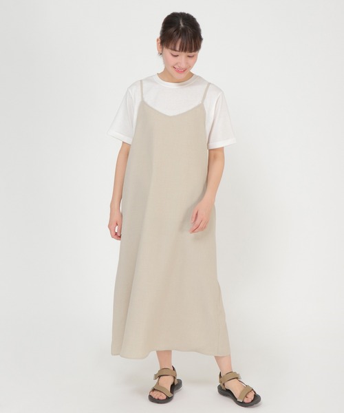 ikka（イッカ）の「【Sサイズ WEB限定】カットブラウスキャミワンピアンサンブル（ワンピース・レディース・ブラック/ベージュ/グリーン・S/M/L）」の13枚目の写真