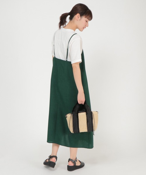 ikka（イッカ）の「【Sサイズ WEB限定】カットブラウスキャミワンピアンサンブル（ワンピース・レディース・ブラック/ベージュ/グリーン・S/M/L）」の4枚目の写真