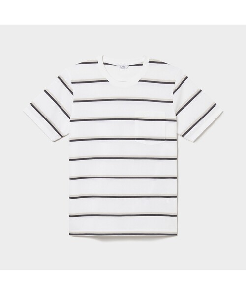 AIGLE(エーグル)の「MIJ マルチボーダー ポケット 半袖Tシャツ(Tシャツ/カットソー・メンズ・ホワイト/ライトブルー/ダークネイビー・M/S/L/LL)」の10枚目の写真