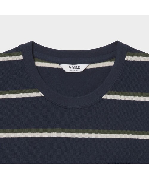 AIGLE(エーグル)の「MIJ マルチボーダー ポケット 半袖Tシャツ(Tシャツ/カットソー・メンズ・ホワイト/ライトブルー/ダークネイビー・M/S/L/LL)」の17枚目の写真
