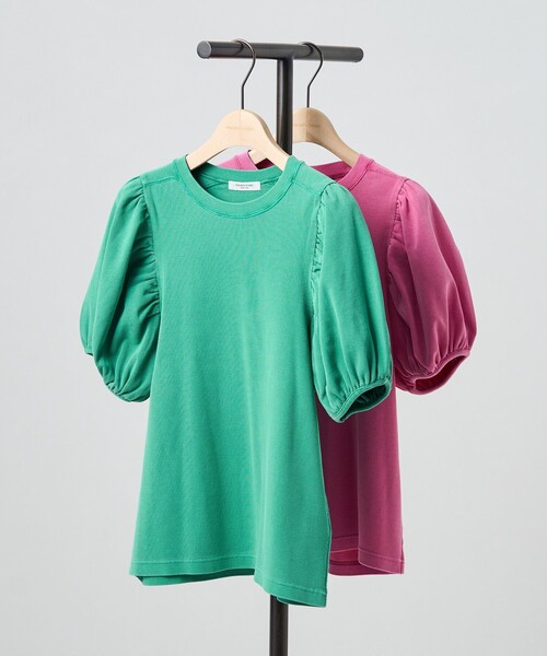 FREAK'S STORE(フリークスストア)の「ピグメントパフスリーブ半袖Tシャツ(Tシャツ/カットソー・レディース・ブラック/ピンク/オレンジ/グリーン・フリ-)」の1枚目の写真