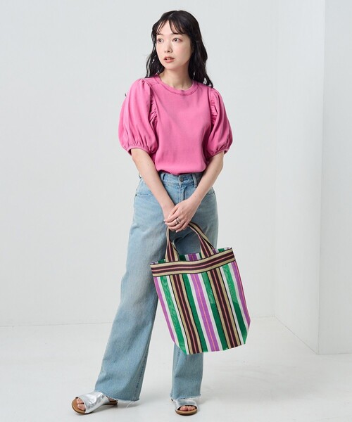 FREAK'S STORE(フリークスストア)の「ピグメントパフスリーブ半袖Tシャツ(Tシャツ/カットソー・レディース・ブラック/ピンク/オレンジ/グリーン・フリ-)」の5枚目の写真