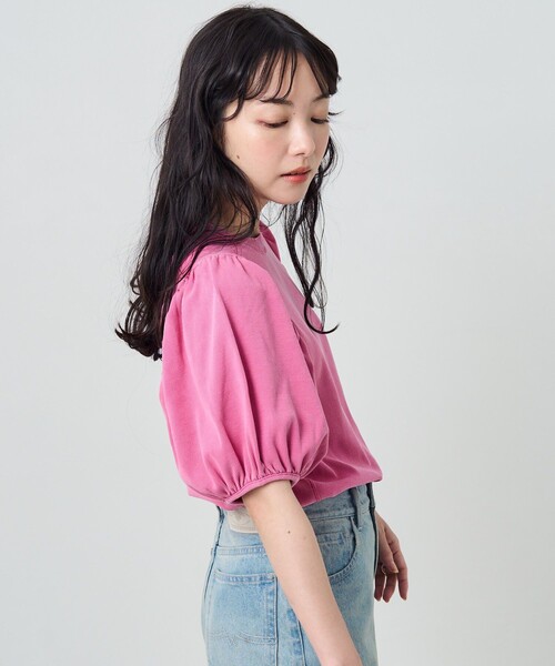 FREAK'S STORE(フリークスストア)の「ピグメントパフスリーブ半袖Tシャツ(Tシャツ/カットソー・レディース・ブラック/ピンク/オレンジ/グリーン・フリ-)」の7枚目の写真