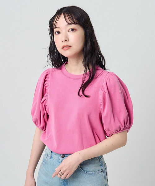 FREAK'S STORE(フリークスストア)の「ピグメントパフスリーブ半袖Tシャツ(Tシャツ/カットソー・レディース・ブラック/ピンク/オレンジ/グリーン・フリ-)」の9枚目の写真