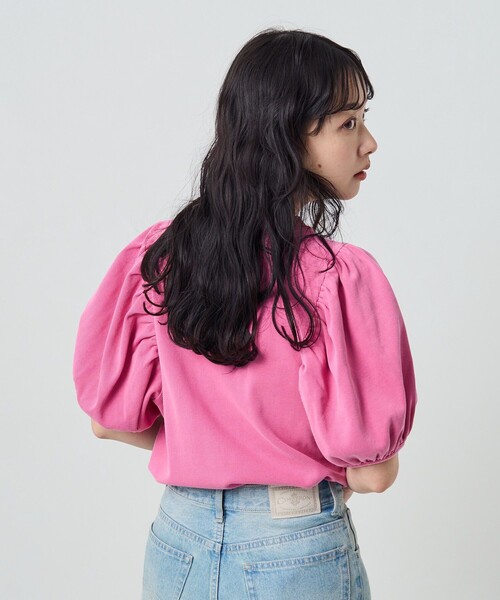 FREAK'S STORE(フリークスストア)の「ピグメントパフスリーブ半袖Tシャツ(Tシャツ/カットソー・レディース・ブラック/ピンク/オレンジ/グリーン・フリ-)」の12枚目の写真