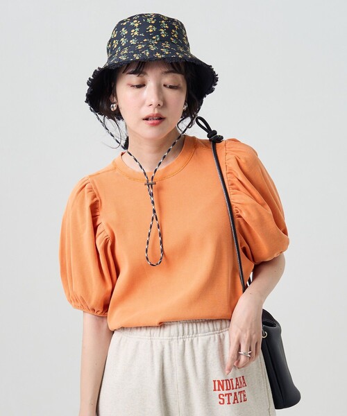 FREAK'S STORE(フリークスストア)の「ピグメントパフスリーブ半袖Tシャツ(Tシャツ/カットソー・レディース・ブラック/ピンク/オレンジ/グリーン・フリ-)」の15枚目の写真