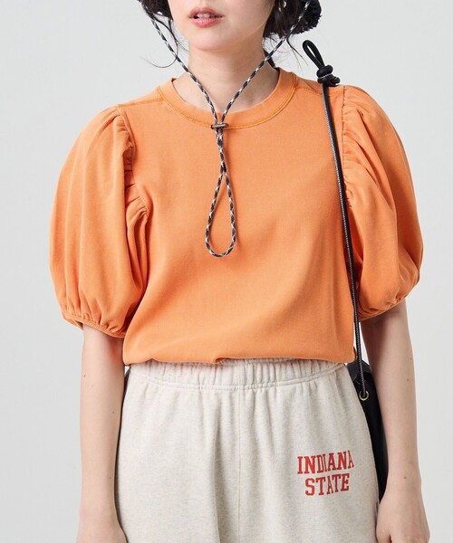 FREAK'S STORE(フリークスストア)の「ピグメントパフスリーブ半袖Tシャツ(Tシャツ/カットソー・レディース・ブラック/ピンク/オレンジ/グリーン・フリ-)」の21枚目の写真