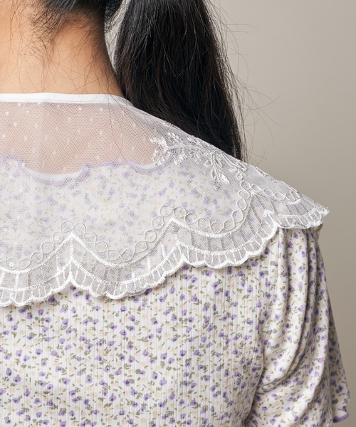paravion(パラビオン)の「K/シースルー刺しゅう付け衿(付け襟・レディース・ホワイト・ONESIZE)」の5枚目の写真