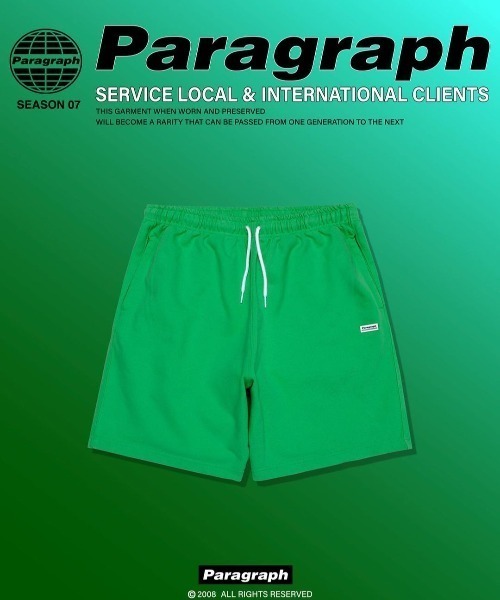 Paragraph(パラグラフ)の「A'GEM/9 × .kom『paragraph/パラグラフ』One Point Logo Half Pants/ワンポイントロゴ ハーフパンツ(その他パンツ・メンズ・ライトブルー/グリーン・FREE)」の2枚目の写真