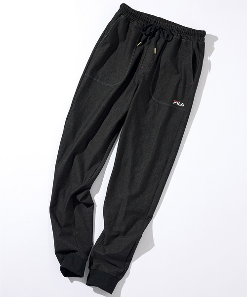 FILA（フィラ）の「＜FILA/フィラ＞カットデニムイージーパンツ（デニムパンツ・メンズ・ブラック/ブルー・M/LL/L）」の2枚目の写真
