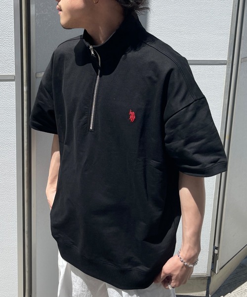 U.S. POLO ASSN.（ユーエスポロアッスン）の「半袖ハーフジップスウェット（Tシャツ/カットソー・メンズ・ブラック/グレー/グリーン・MEDIUM/LARGE）」の4枚目の写真