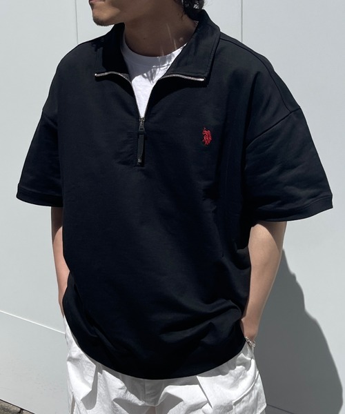 U.S. POLO ASSN.（ユーエスポロアッスン）の「半袖ハーフジップスウェット（Tシャツ/カットソー・メンズ・ブラック/グレー/グリーン・MEDIUM/LARGE）」の5枚目の写真