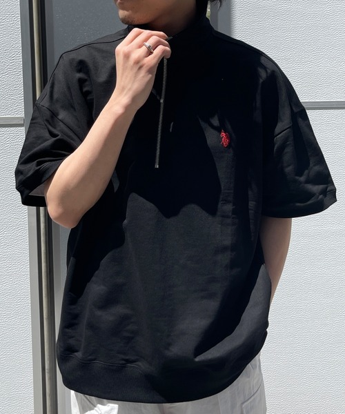 U.S. POLO ASSN.（ユーエスポロアッスン）の「半袖ハーフジップスウェット（Tシャツ/カットソー・メンズ・ブラック/グレー/グリーン・MEDIUM/LARGE）」の6枚目の写真
