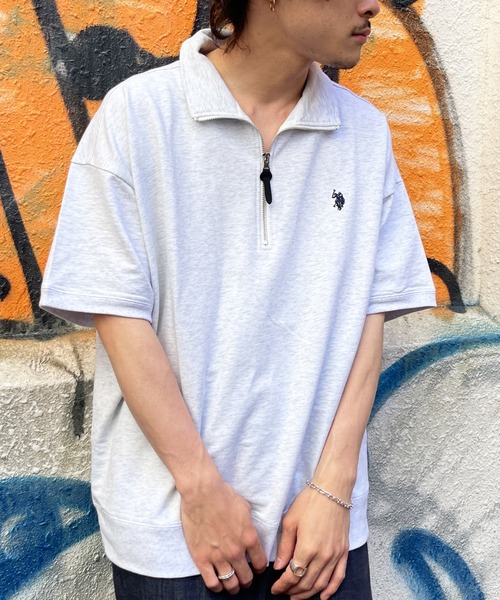 U.S. POLO ASSN.（ユーエスポロアッスン）の「半袖ハーフジップスウェット（Tシャツ/カットソー・メンズ・ブラック/グレー/グリーン・MEDIUM/LARGE）」の10枚目の写真