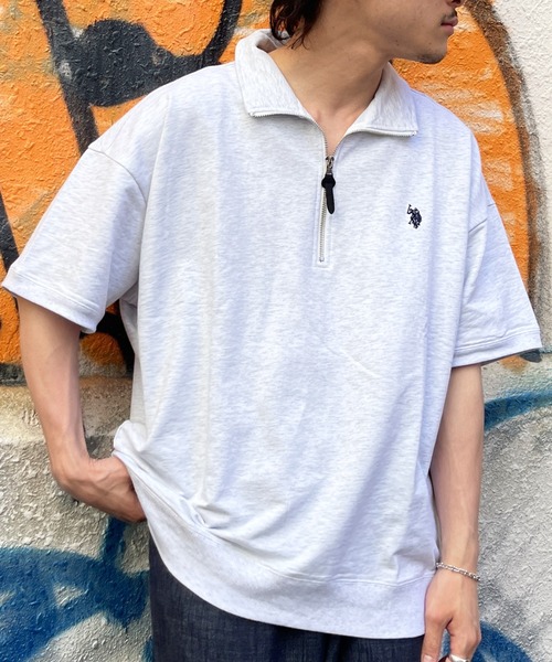 U.S. POLO ASSN.（ユーエスポロアッスン）の「半袖ハーフジップスウェット（Tシャツ/カットソー・メンズ・ブラック/グレー/グリーン・MEDIUM/LARGE）」の11枚目の写真