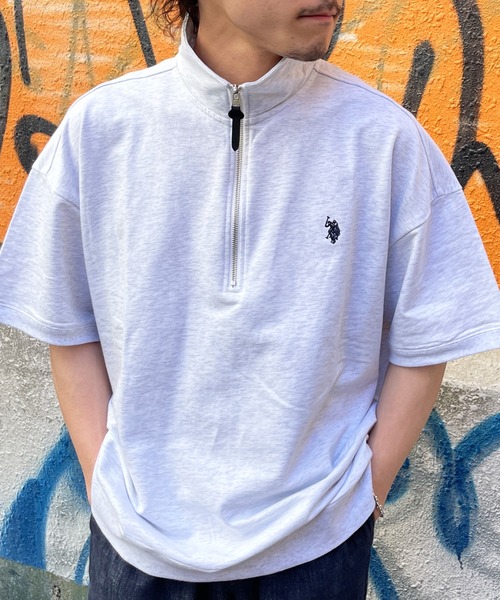U.S. POLO ASSN.（ユーエスポロアッスン）の「半袖ハーフジップスウェット（Tシャツ/カットソー・メンズ・ブラック/グレー/グリーン・MEDIUM/LARGE）」の13枚目の写真