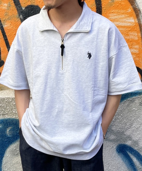 U.S. POLO ASSN.（ユーエスポロアッスン）の「半袖ハーフジップスウェット（Tシャツ/カットソー・メンズ・ブラック/グレー/グリーン・MEDIUM/LARGE）」の14枚目の写真