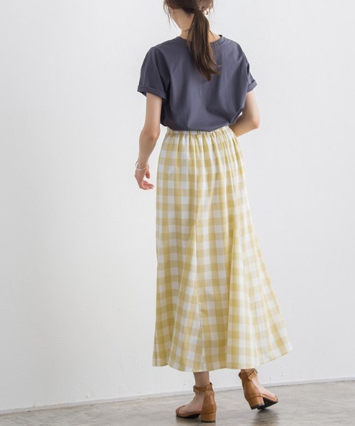 Pierrot（ピエロ）の「チェックマーメイドスカート（スカート・レディース・イエロー/ラベンダー/ブラック・L/M）」の7枚目の写真