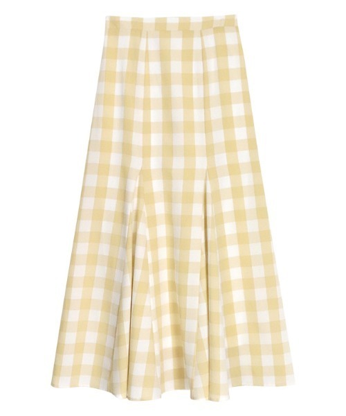 Pierrot（ピエロ）の「チェックマーメイドスカート（スカート・レディース・イエロー/ラベンダー/ブラック・L/M）」の9枚目の写真