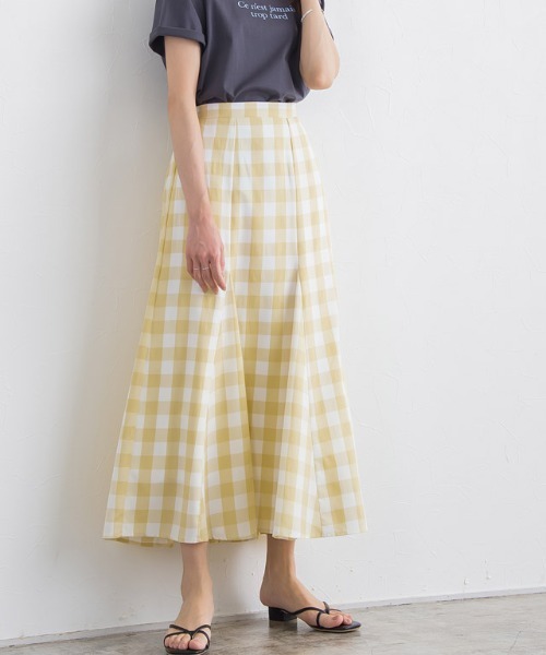 Pierrot（ピエロ）の「チェックマーメイドスカート（スカート・レディース・イエロー/ラベンダー/ブラック・L/M）」の15枚目の写真