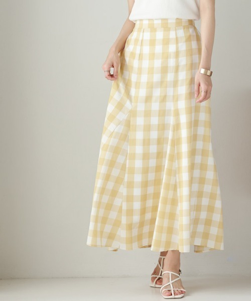 Pierrot（ピエロ）の「チェックマーメイドスカート（スカート・レディース・イエロー/ラベンダー/ブラック・L/M）」の12枚目の写真