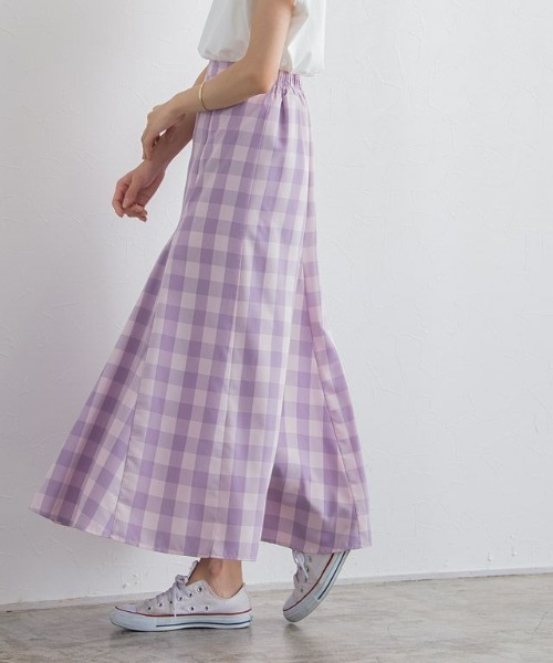 Pierrot（ピエロ）の「チェックマーメイドスカート（スカート・レディース・イエロー/ラベンダー/ブラック・L/M）」の21枚目の写真