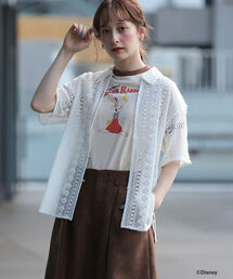 Ray BEAMS | Ray BEAMS / レース ハーフスリーブ シャツ(シャツ/ブラウス)