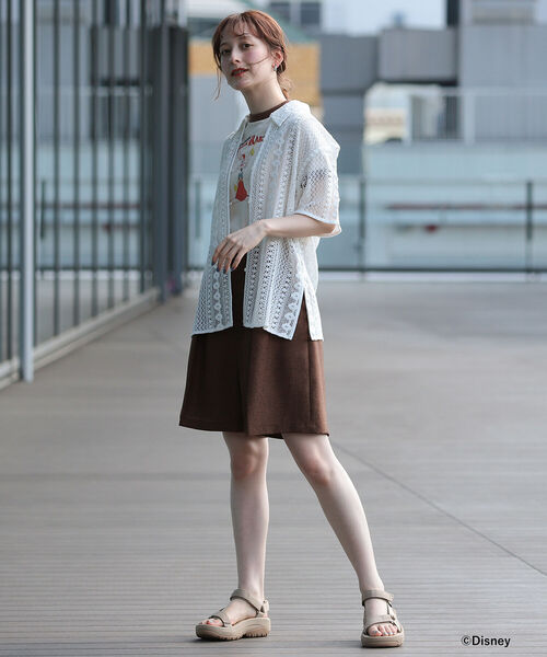 Ray BEAMS（レイビームス）の「Ray BEAMS / レース ハーフスリーブ シャツ（シャツ/ブラウス・レディース・ブラック/ホワイト・ONE SIZE）」の5枚目の写真