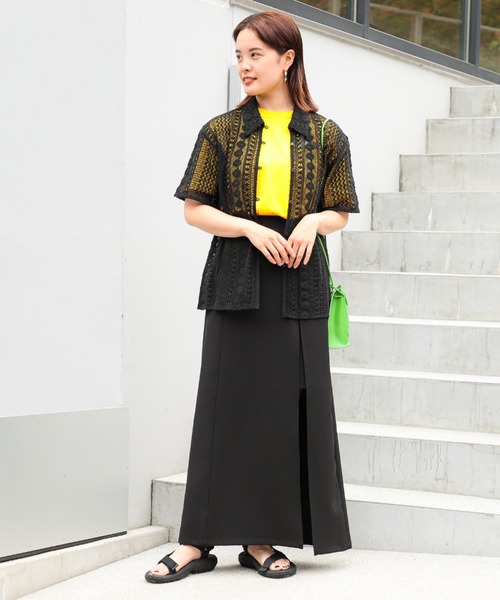 Ray BEAMS（レイビームス）の「Ray BEAMS / レース ハーフスリーブ シャツ（シャツ/ブラウス・レディース・ブラック/ホワイト・ONE SIZE）」の18枚目の写真