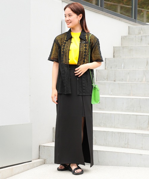 Ray BEAMS（レイビームス）の「Ray BEAMS / レース ハーフスリーブ シャツ（シャツ/ブラウス・レディース・ブラック/ホワイト・ONE SIZE）」の20枚目の写真