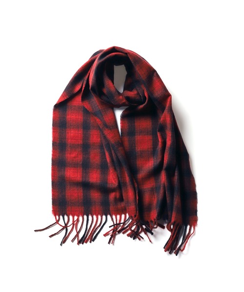 RATTLE TRAP（ラトルトラップ）の「<Safari12月号掲載>ウール混オンブレーチェックマフラー（マフラー・メンズ・チャコールグレー/レッド・FREE）」の6枚目の写真