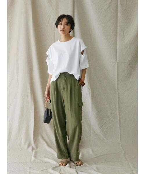 AMERICAN HOLIC(アメリカンホリック)の「リネンブレンドカーゴパンツ(カーゴパンツ・レディース・カーキ・S/L/M)」の8枚目の写真