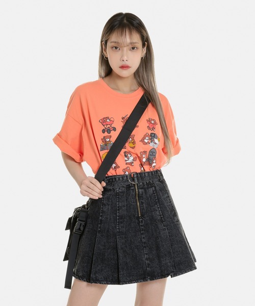 FOLLOWIN（フォロウィン）の「ベルトセットプリーツデニムミニ