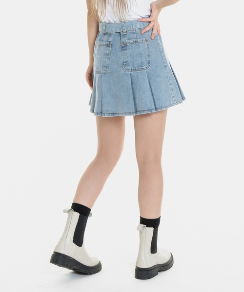 FOLLOWIN（フォロウィン）の「ベルトセットプリーツデニムミニスカート（デニムスカート・レディース・ブラック/ブルー・SMALL/MEDIUM）」の20枚目の写真