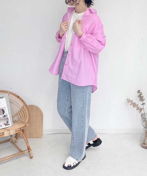 AS KNOW AS plus(アズノゥアズプラス)の「●マルチウェイ 肩開き7分袖シャツ(シャツ/ブラウス・レディース・ピンク/ホワイト/ベージュ系その他/ブルー系その他・FREE)」の6枚目の写真