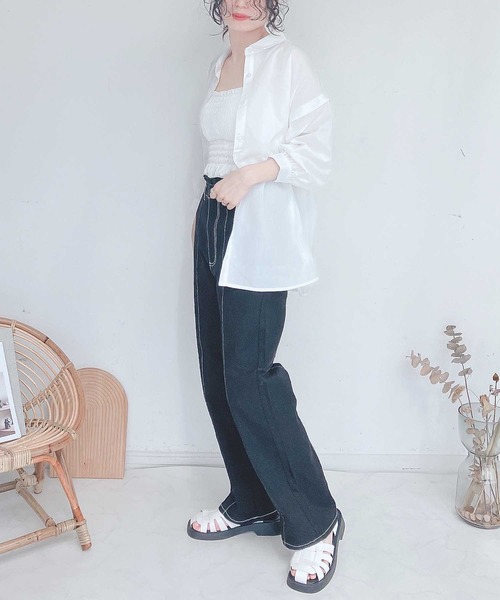 AS KNOW AS plus(アズノゥアズプラス)の「●マルチウェイ 肩開き7分袖シャツ(シャツ/ブラウス・レディース・ピンク/ホワイト/ベージュ系その他/ブルー系その他・FREE)」の17枚目の写真