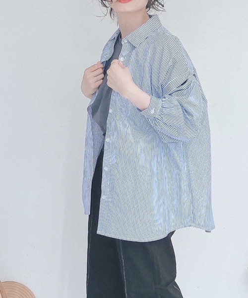 AS KNOW AS plus(アズノゥアズプラス)の「●マルチウェイ 肩開き7分袖シャツ(シャツ/ブラウス・レディース・ピンク/ホワイト/ベージュ系その他/ブルー系その他・FREE)」の21枚目の写真