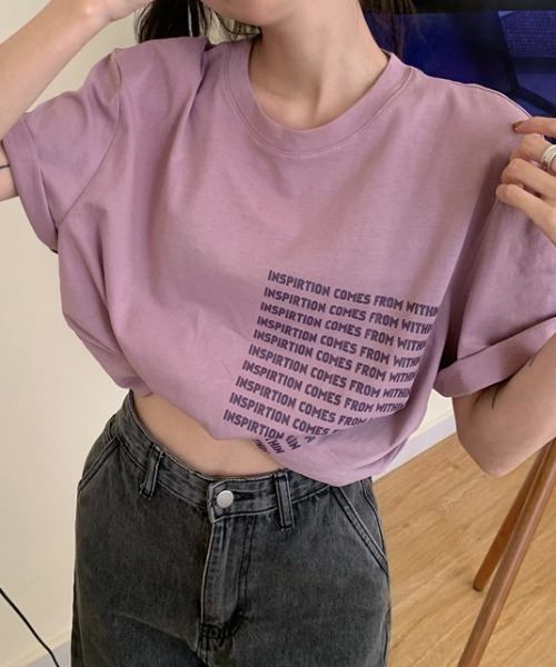 mebole（メボレ）の「カラーロゴプリントTシャツ（Tシャツ/カットソー・レディース・ホワイト/グリーン/パープル・FREE）」の3枚目の写真