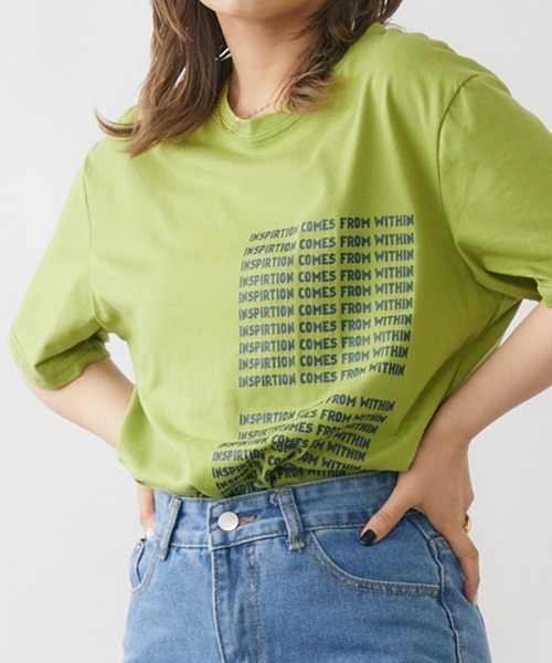 mebole（メボレ）の「カラーロゴプリントTシャツ（Tシャツ/カットソー・レディース・ホワイト/グリーン/パープル・FREE）」の7枚目の写真