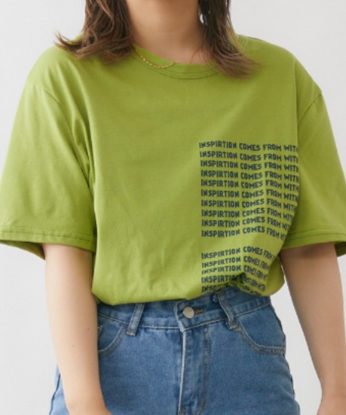 mebole（メボレ）の「カラーロゴプリントTシャツ（Tシャツ/カットソー・レディース・ホワイト/グリーン/パープル・FREE）」の8枚目の写真