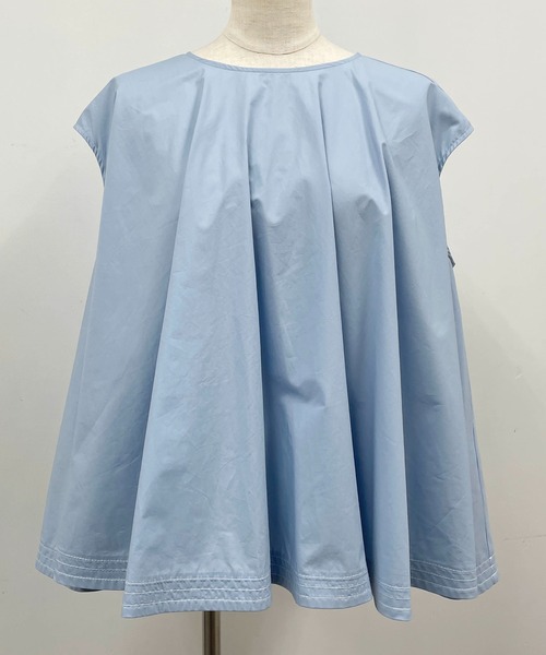 PICCIN（ピッチン）の「ラインステッチフレアブラウス（シャツ/ブラウス・レディース・ブラック/オフホワイト/サックスブルー・M）」の20枚目の写真